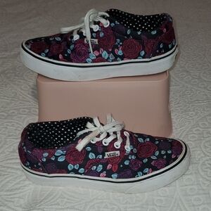Vans Black Floral Pattern Sneakers